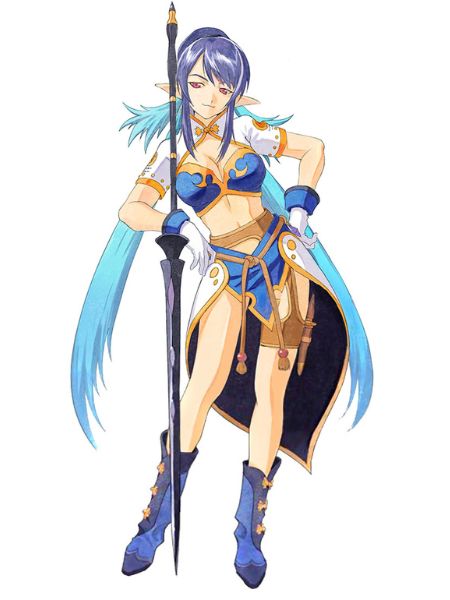 Imagen de Judith, la guerrera de Tales of Vesperia, montando un dragón Ba'Ul